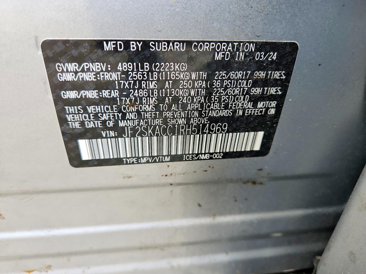 2024 SUBARU FORESTER PREMIUM photo 40