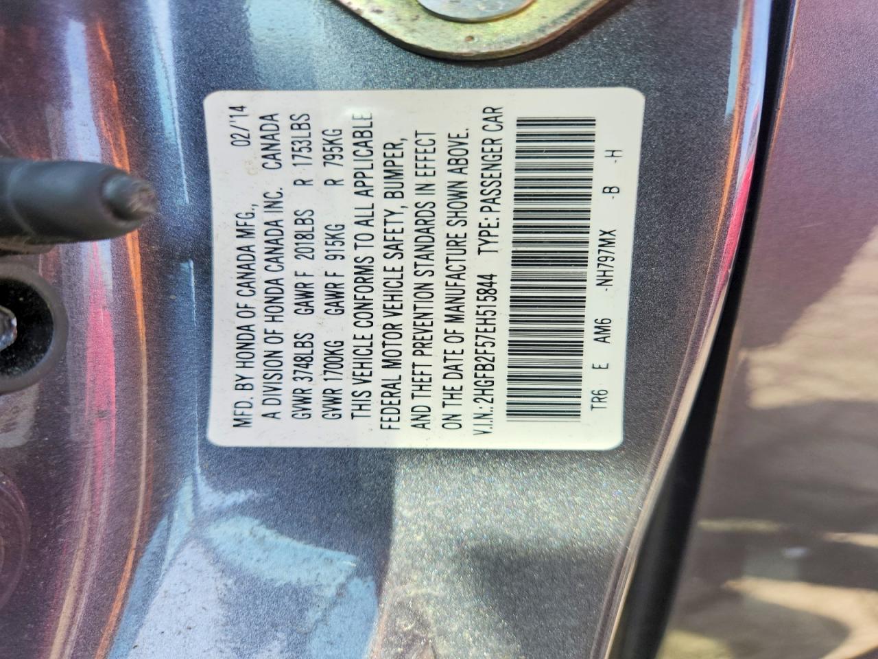 2014 HONDA CIVIC LX photo 34