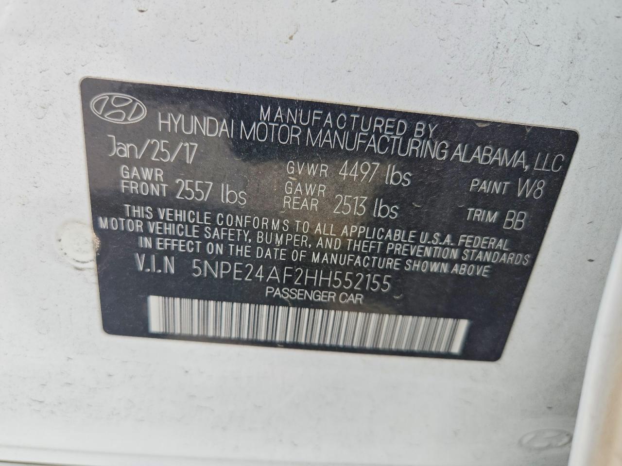 2017 HYUNDAI SONATA SE photo 34