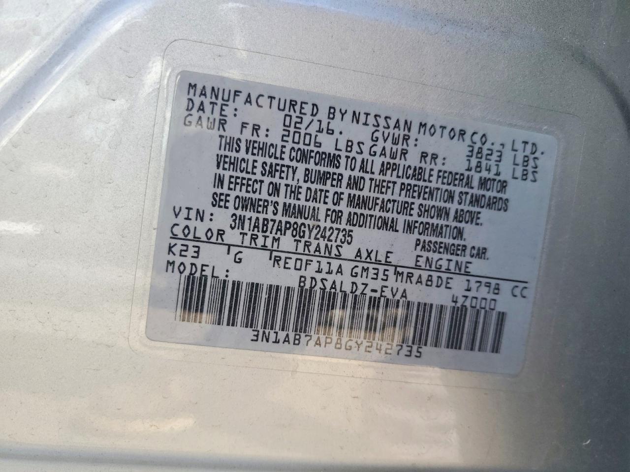 2016 NISSAN SENTRA SV photo 12