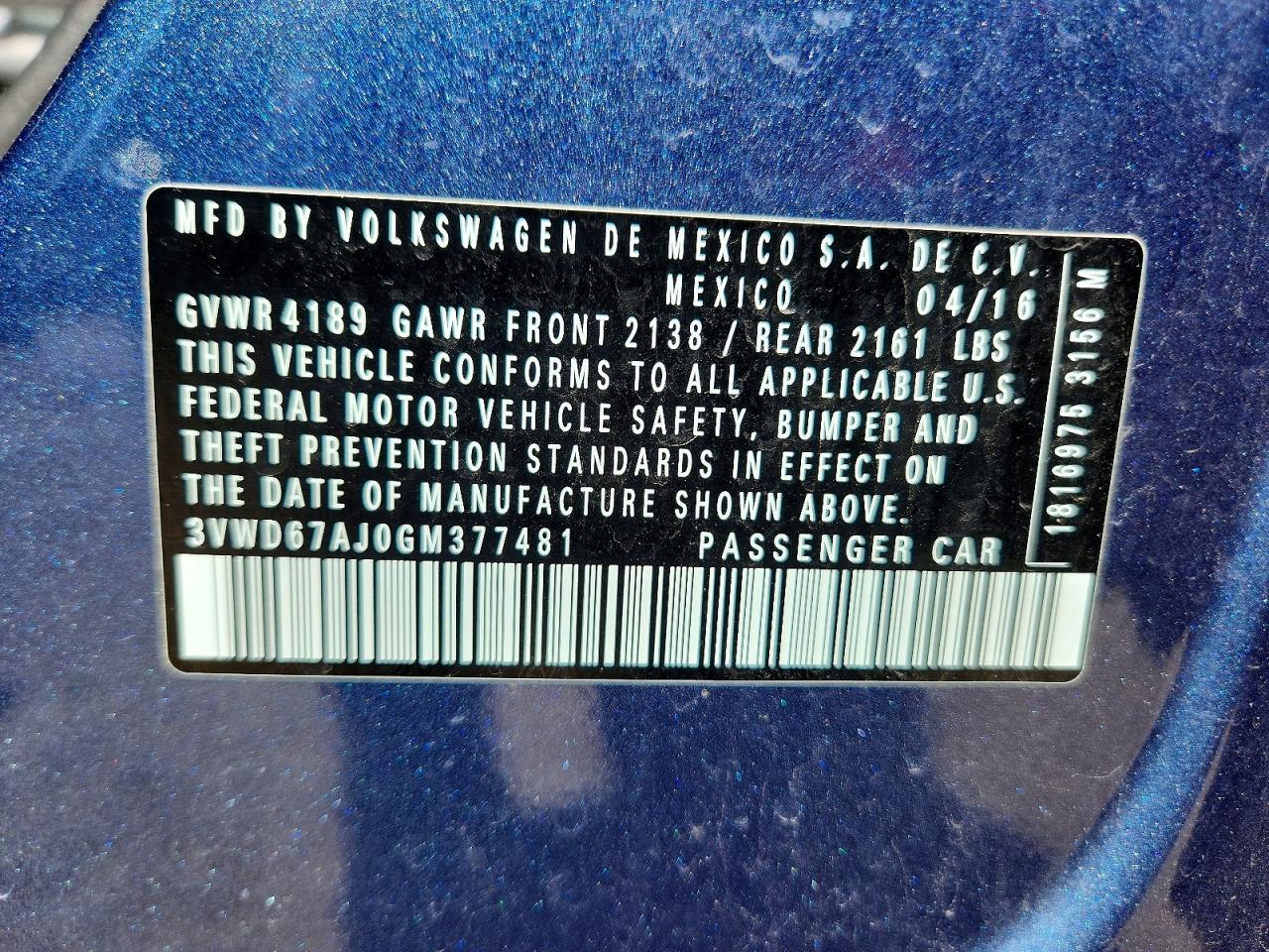 2016 VOLKSWAGEN JETTA SE photo 34