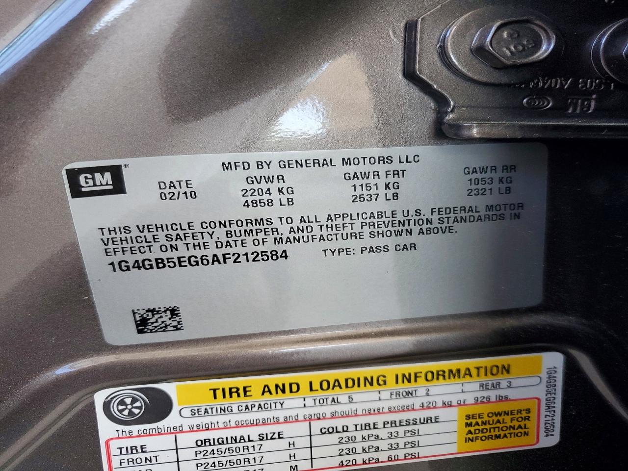 2010 BUICK LACROSSE CX photo 23