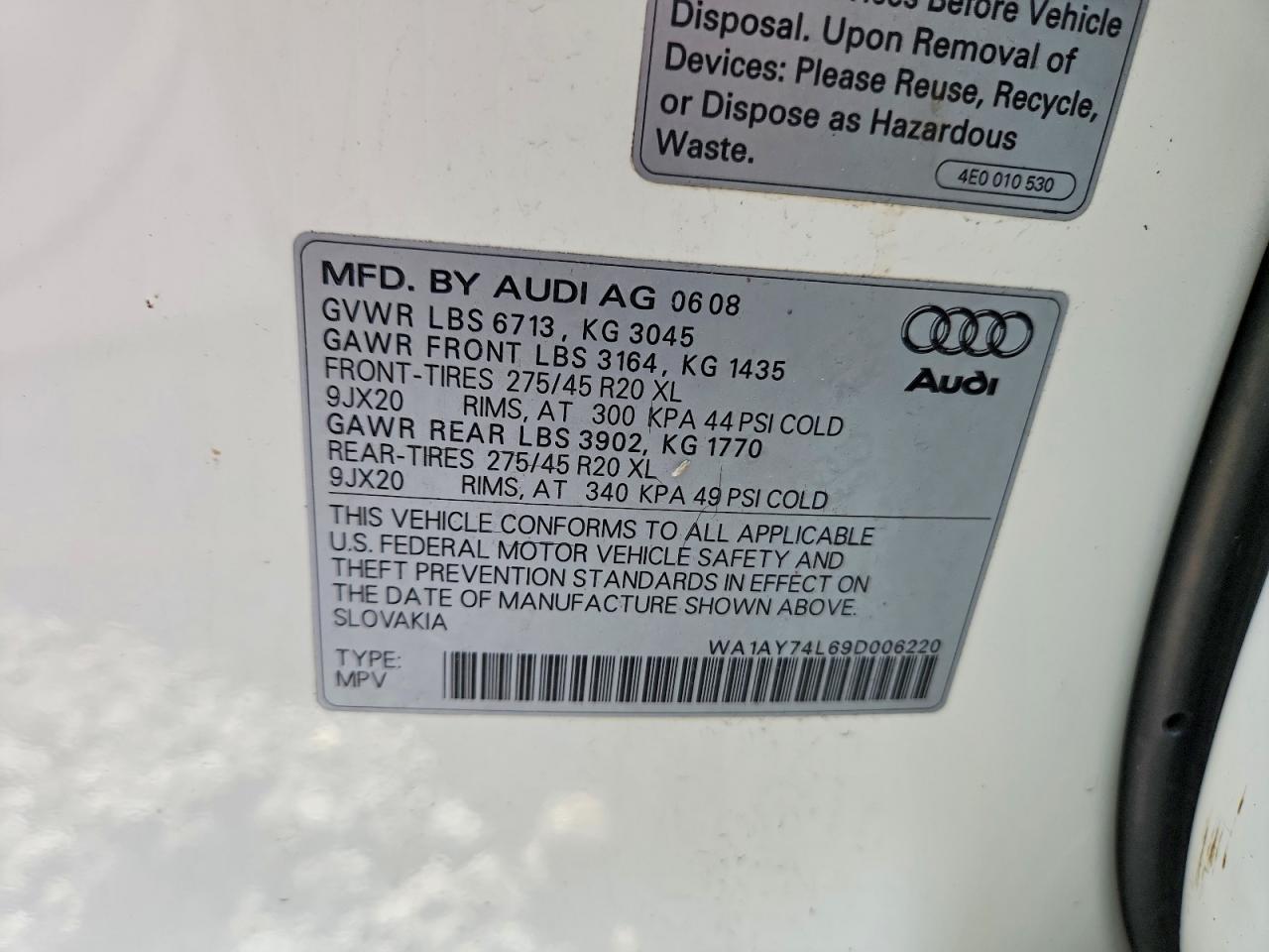 2009 AUDI Q7 photo 37