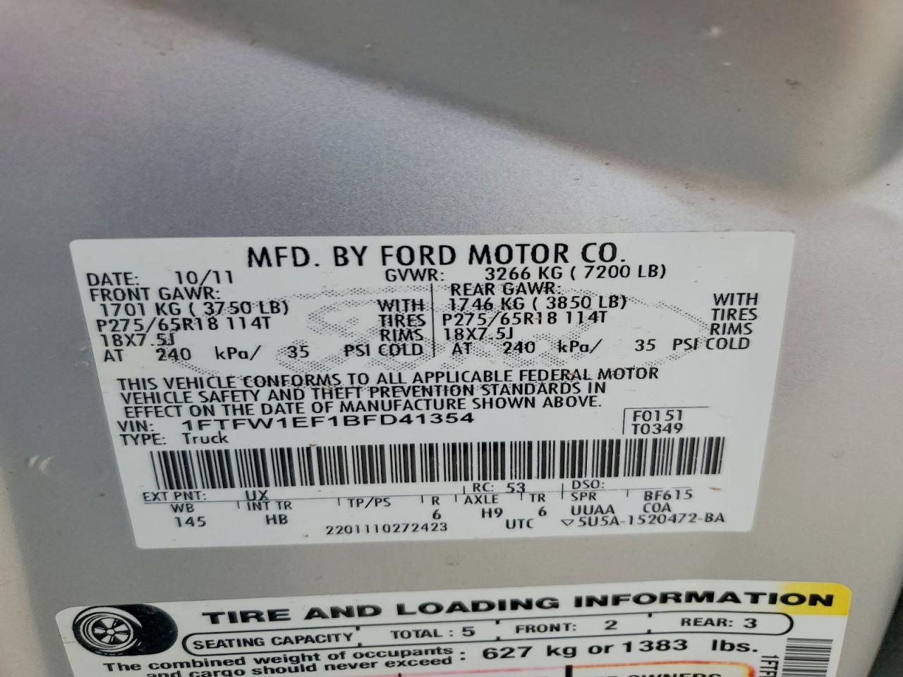 2011 FORD F150 SUPERCREW photo 23