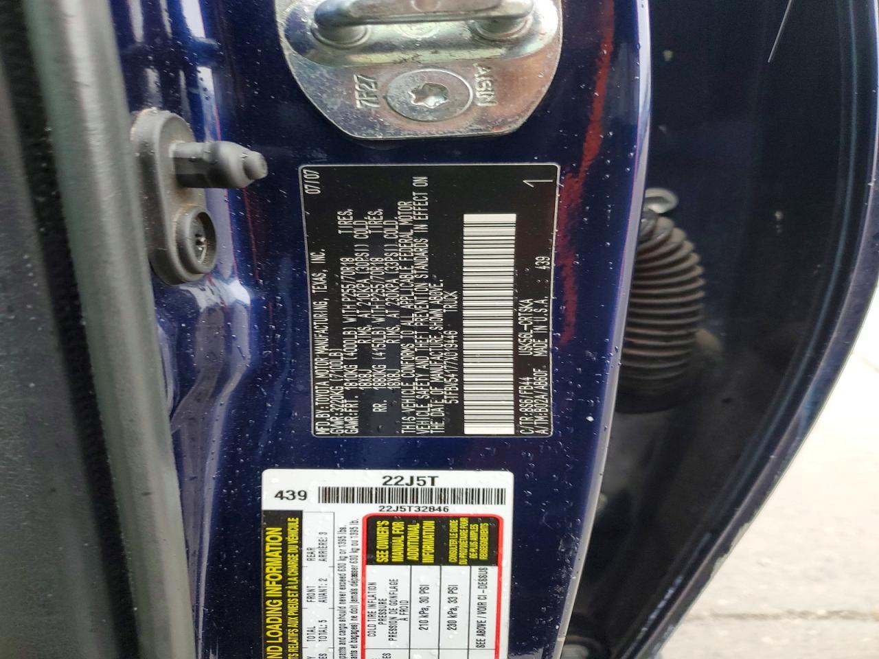 2007 TOYOTA TUNDRA DOUBLE CAB SR5 photo 12