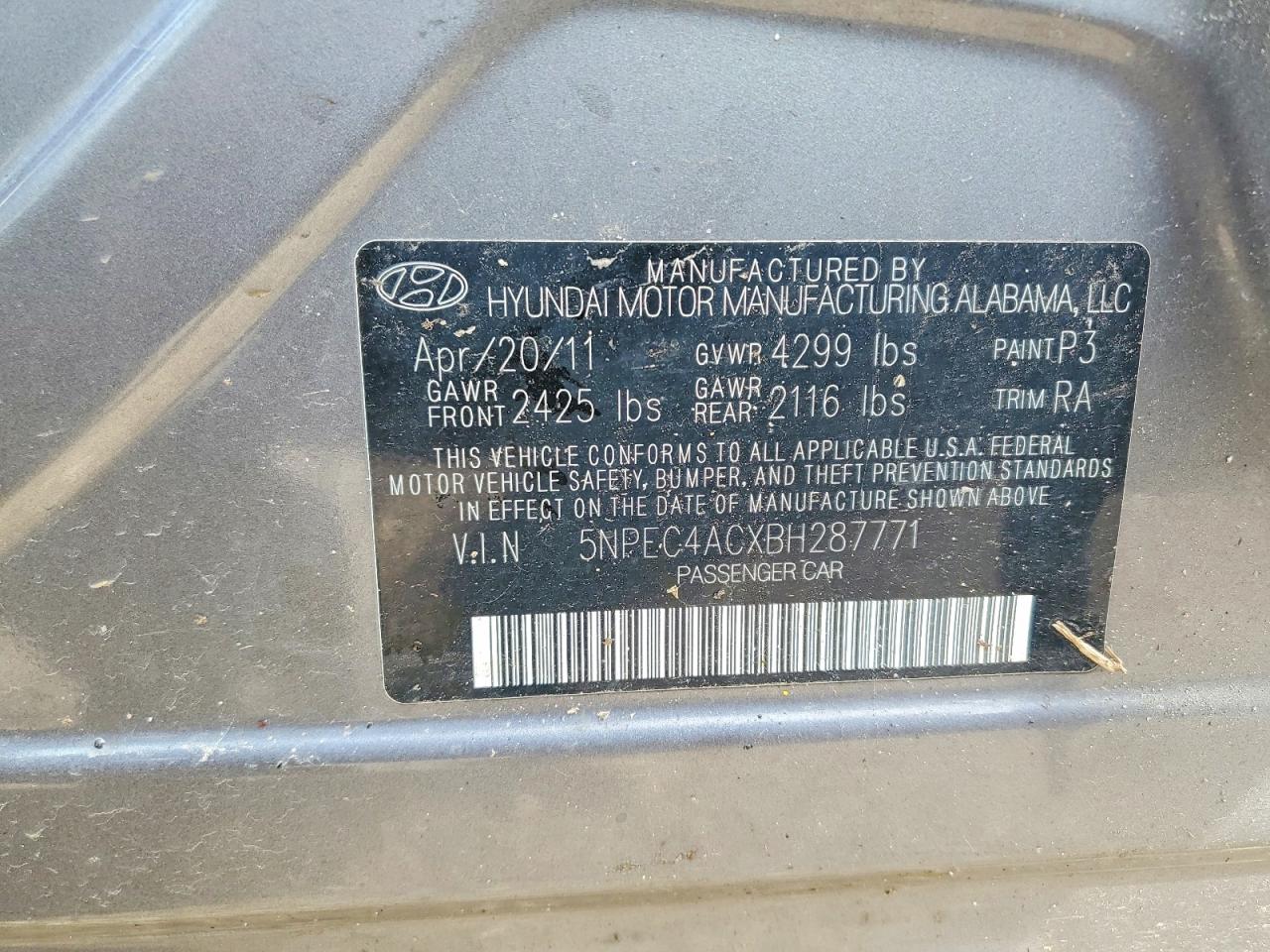 2011 HYUNDAI SONATA SE photo 34