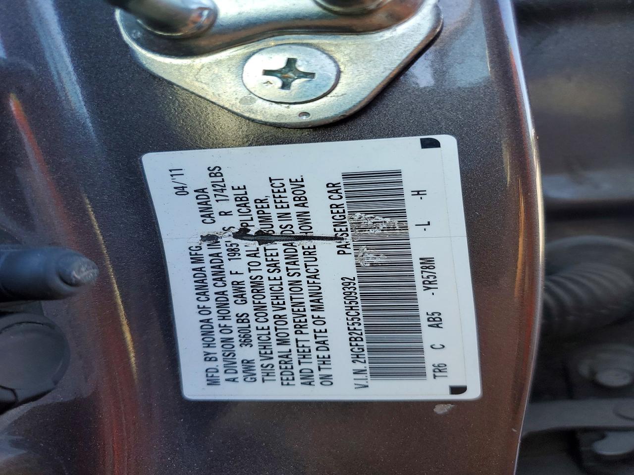 2012 HONDA CIVIC LX photo 23