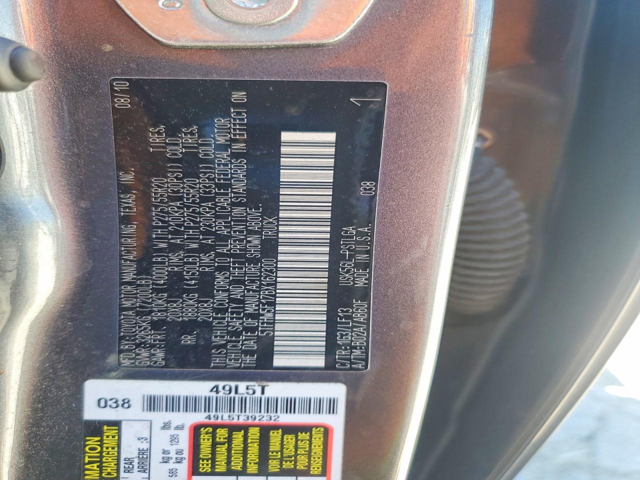 2011 TOYOTA TUNDRA CREWMAX LIMITED photo 23