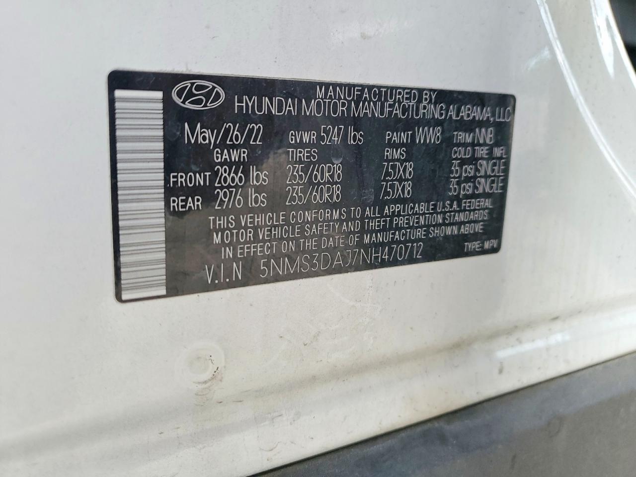 2022 HYUNDAI SANTA FE SEL photo 40