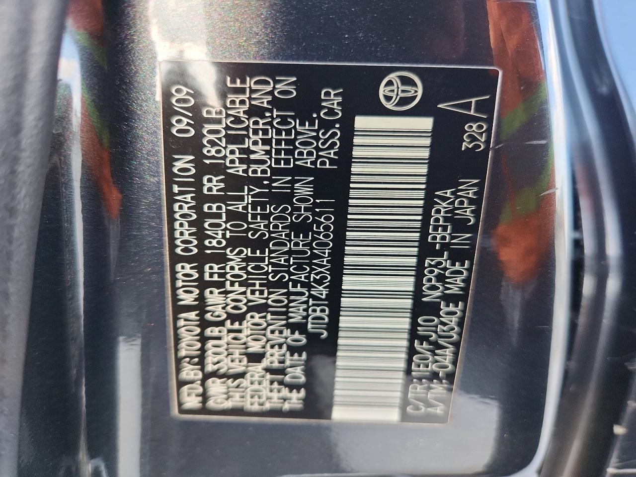 2010 TOYOTA YARIS BASE photo 23