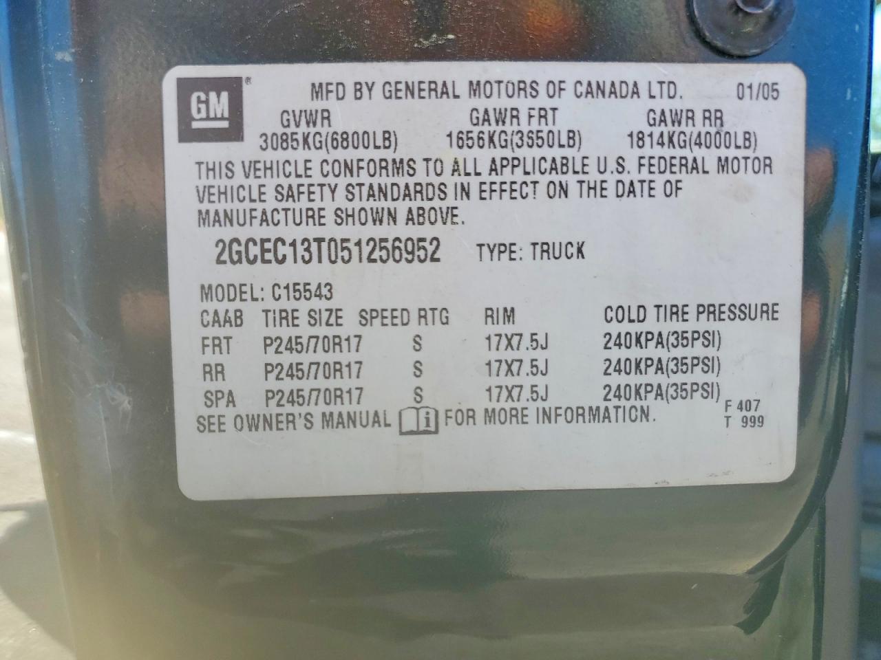 2005 CHEVROLET SILVERADO C1500 photo 12