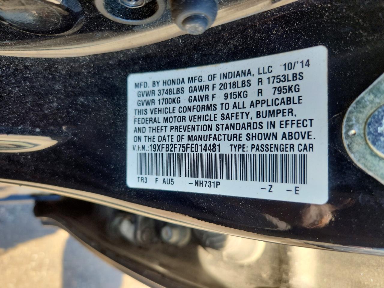 2015 HONDA CIVIC SE photo 25
