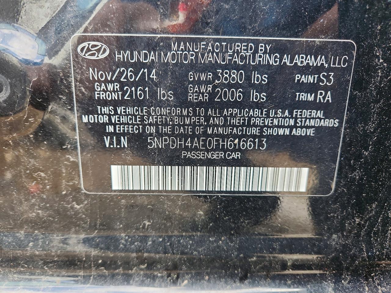 2015 HYUNDAI ELANTRA SE photo 25