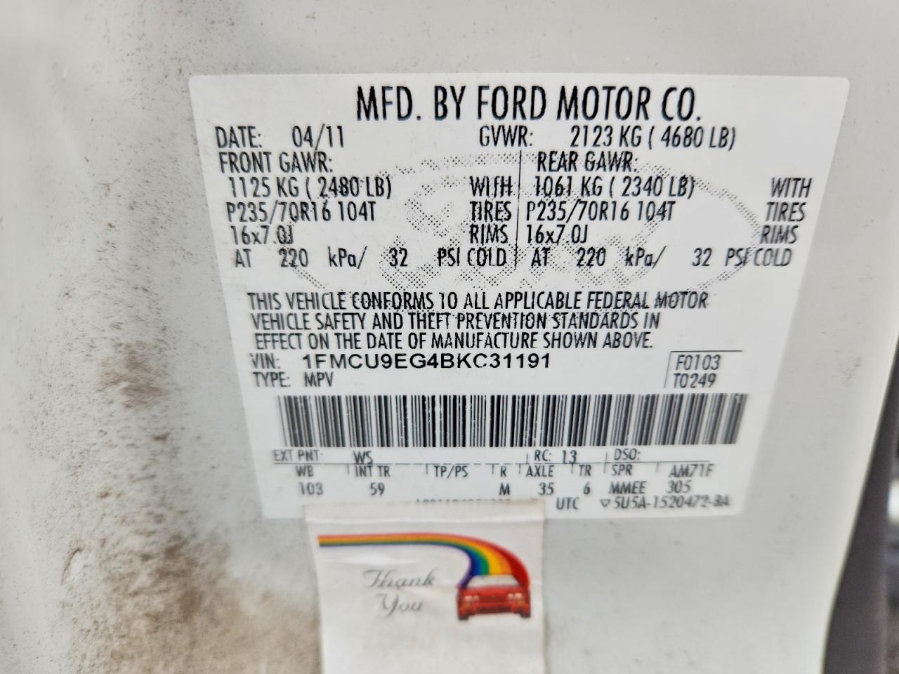 2011 FORD ESCAPE LIMITED photo 34