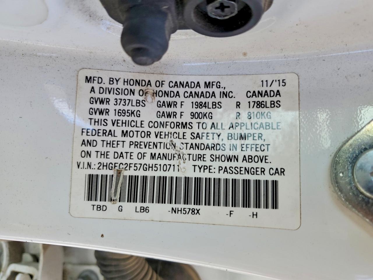 2016 HONDA CIVIC LX photo 12
