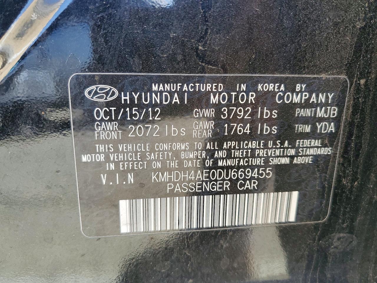 2013 HYUNDAI ELANTRA GLS photo 37