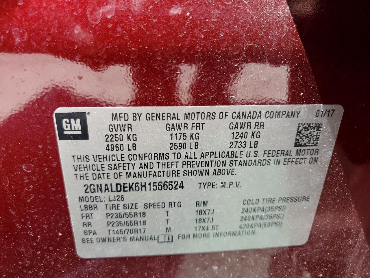 2017 CHEVROLET EQUINOX PREMIER photo 25