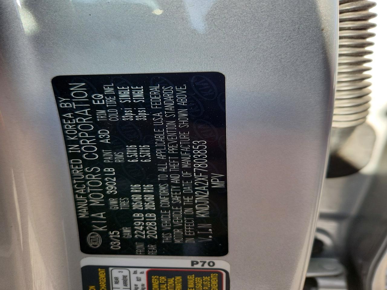 2015 KIA SOUL BASE photo 25