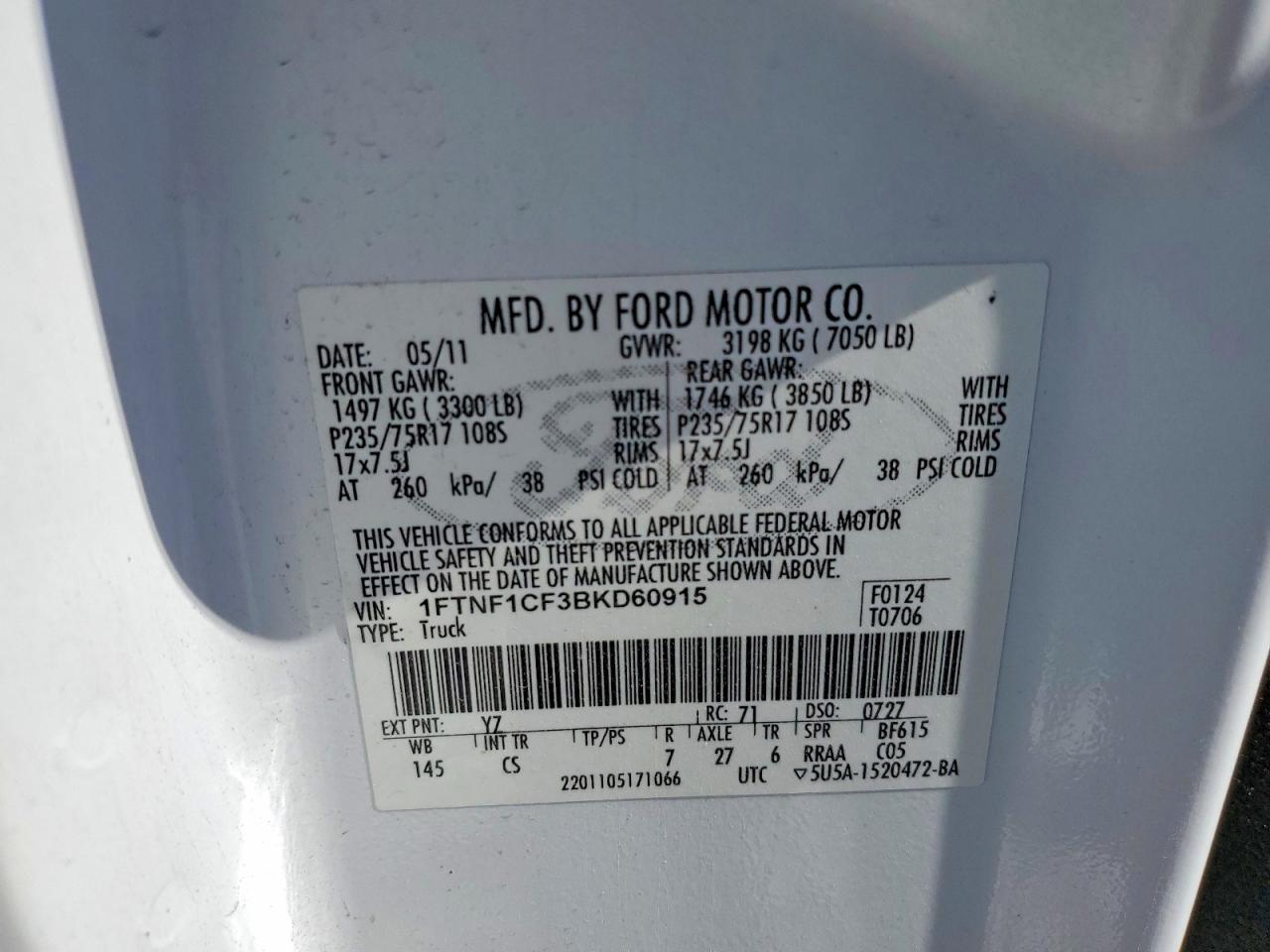 2011 FORD F150 photo 34