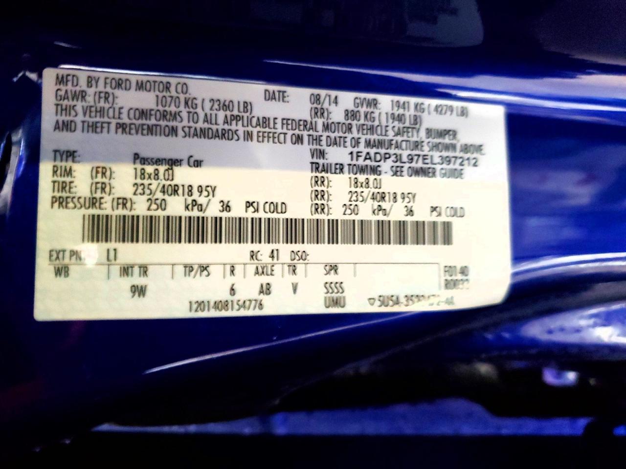 2014 FORD FOCUS ST photo 34
