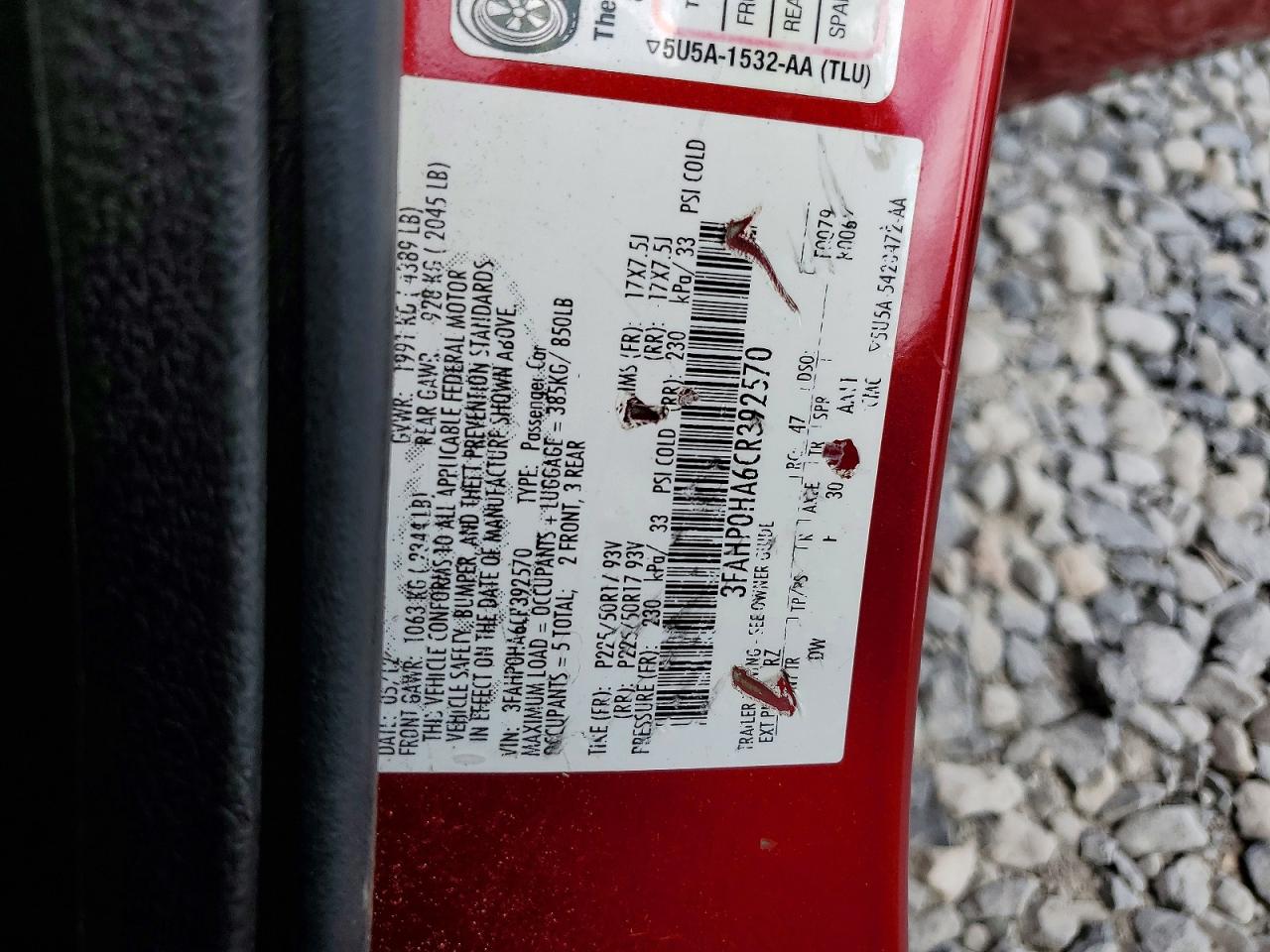 2012 FORD FUSION SE photo 23
