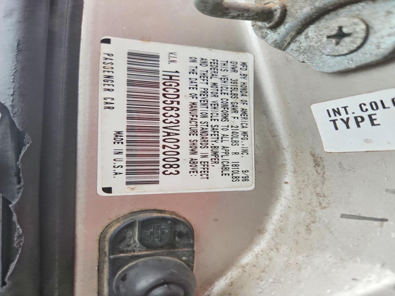 1997 HONDA ACCORD LX photo 13