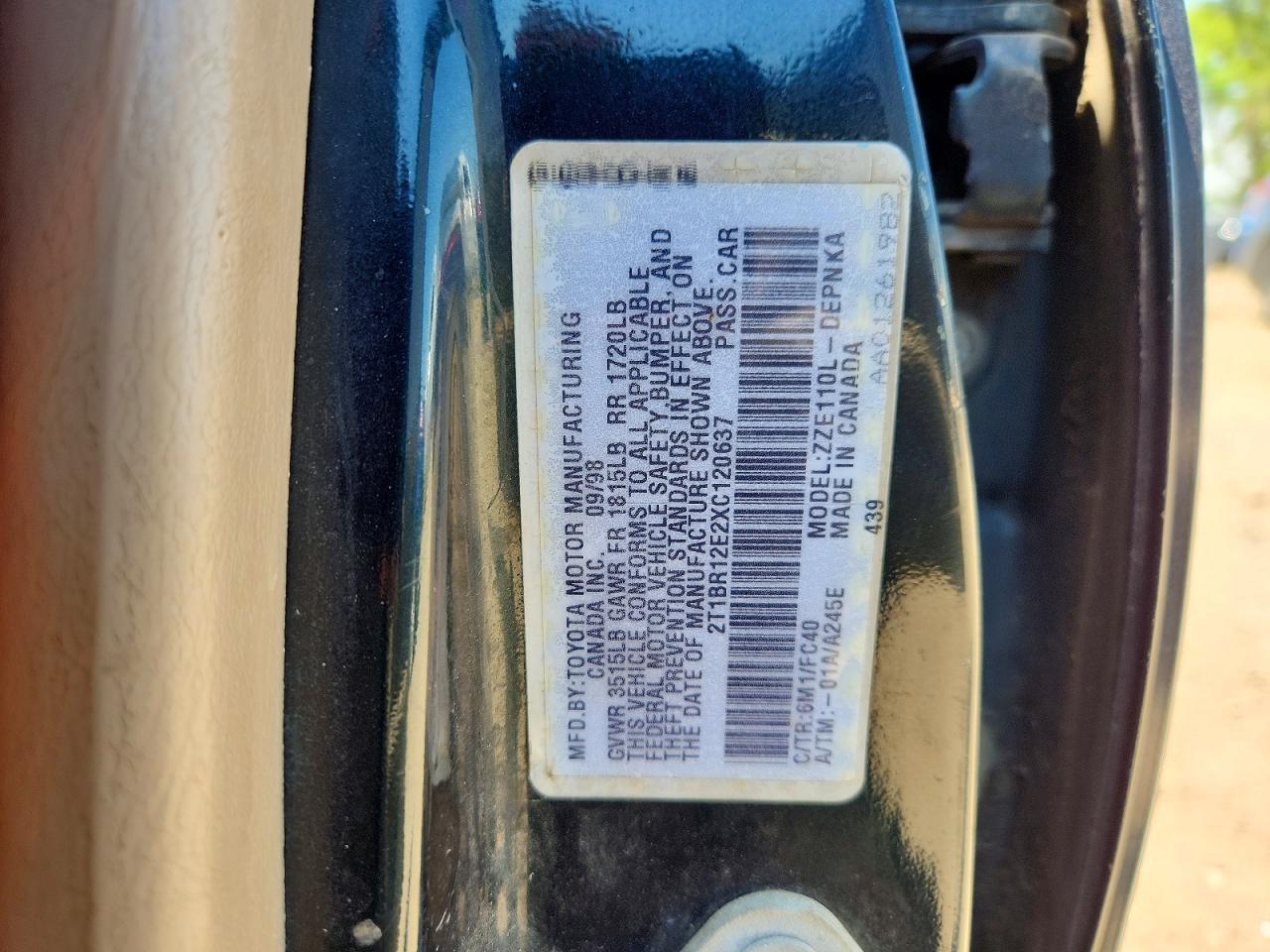 1999 TOYOTA COROLLA VE photo 23