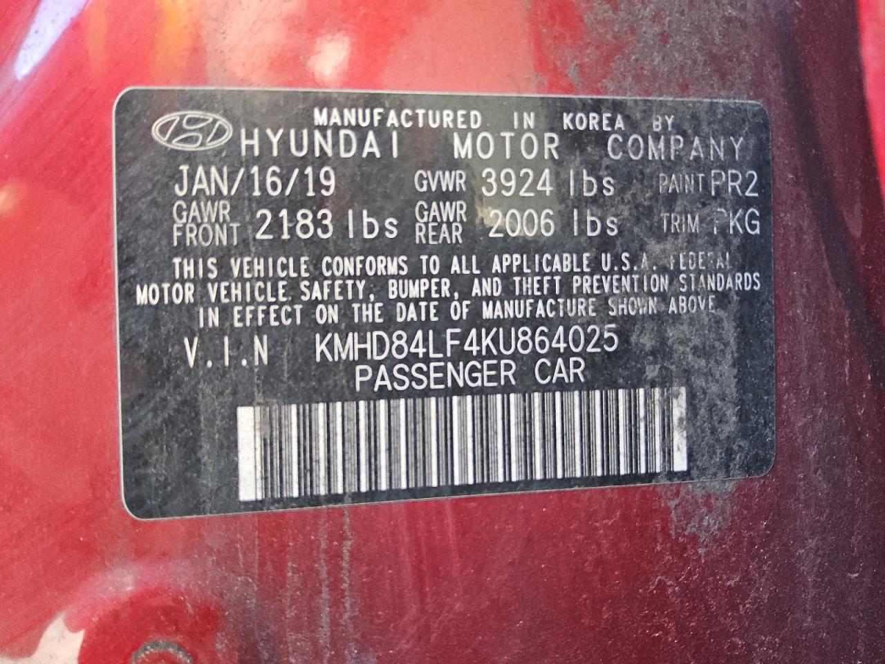 2019 HYUNDAI ELANTRA photo 37