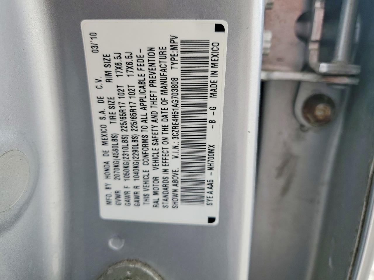 2010 HONDA CR-V EX photo 23