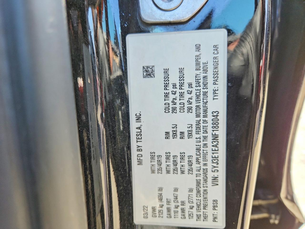 2022 TESLA MODEL 3 photo 34
