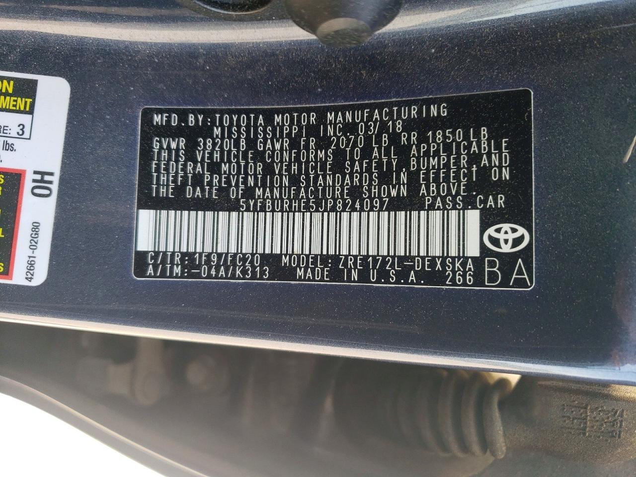 2018 TOYOTA COROLLA SE photo 34