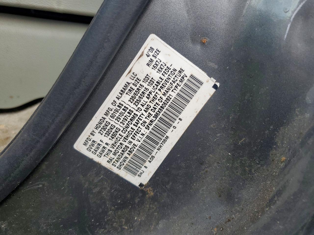 2008 HONDA ODYSSEY EXL photo 37