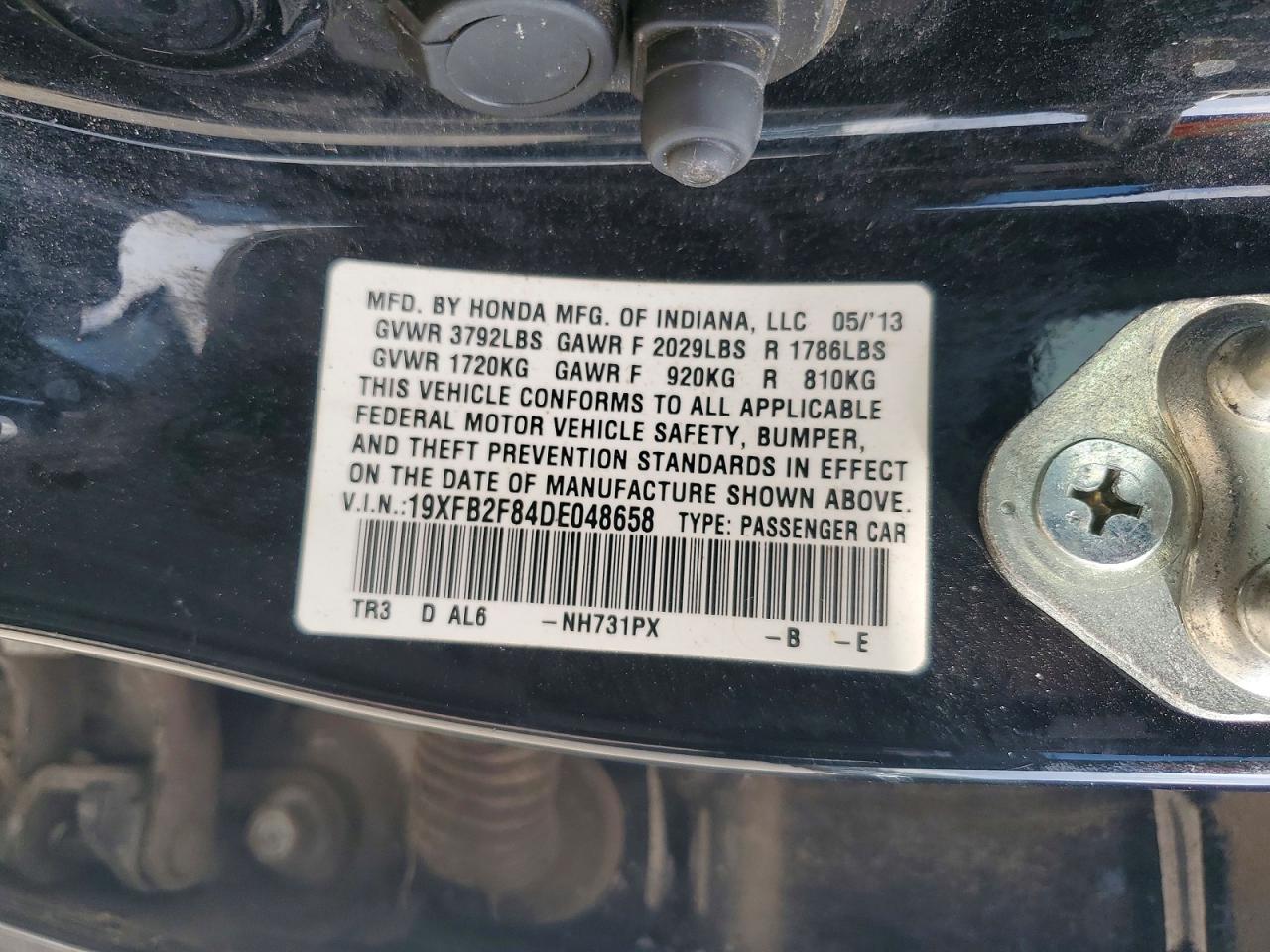 2013 HONDA CIVIC EX photo 37