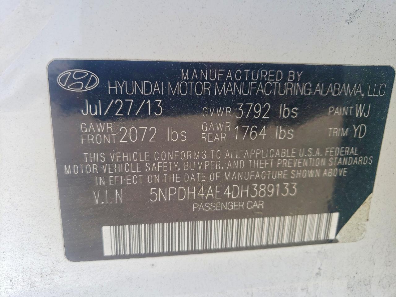 2013 HYUNDAI ELANTRA GLS photo 34
