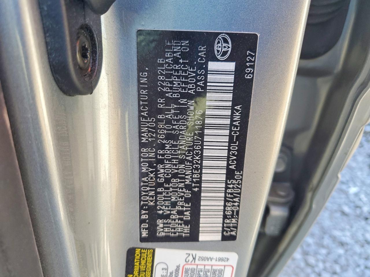 2006 TOYOTA CAMRY LE photo 34