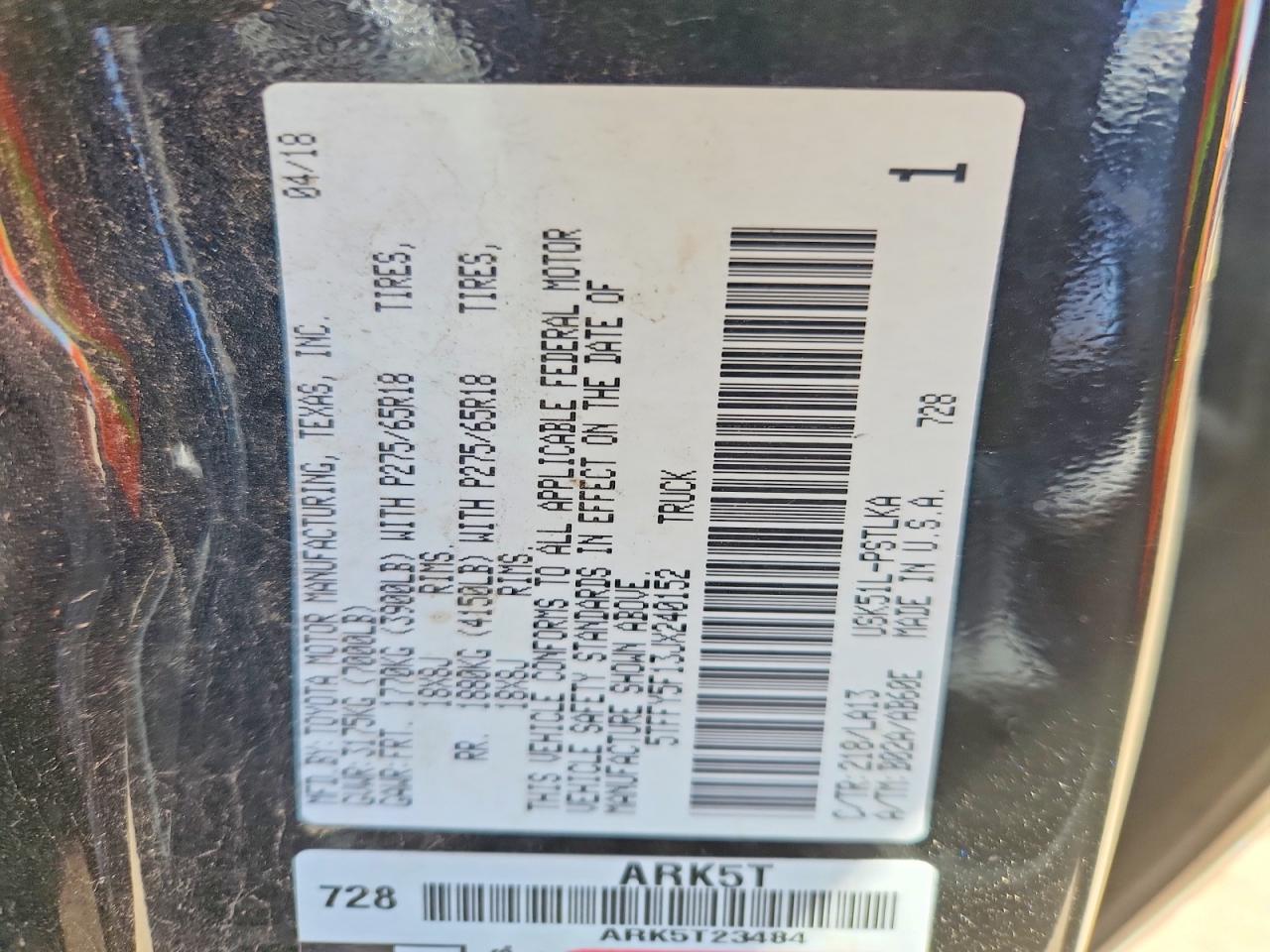 2018 TOYOTA TUNDRA CREWMAX LIMITED photo 23