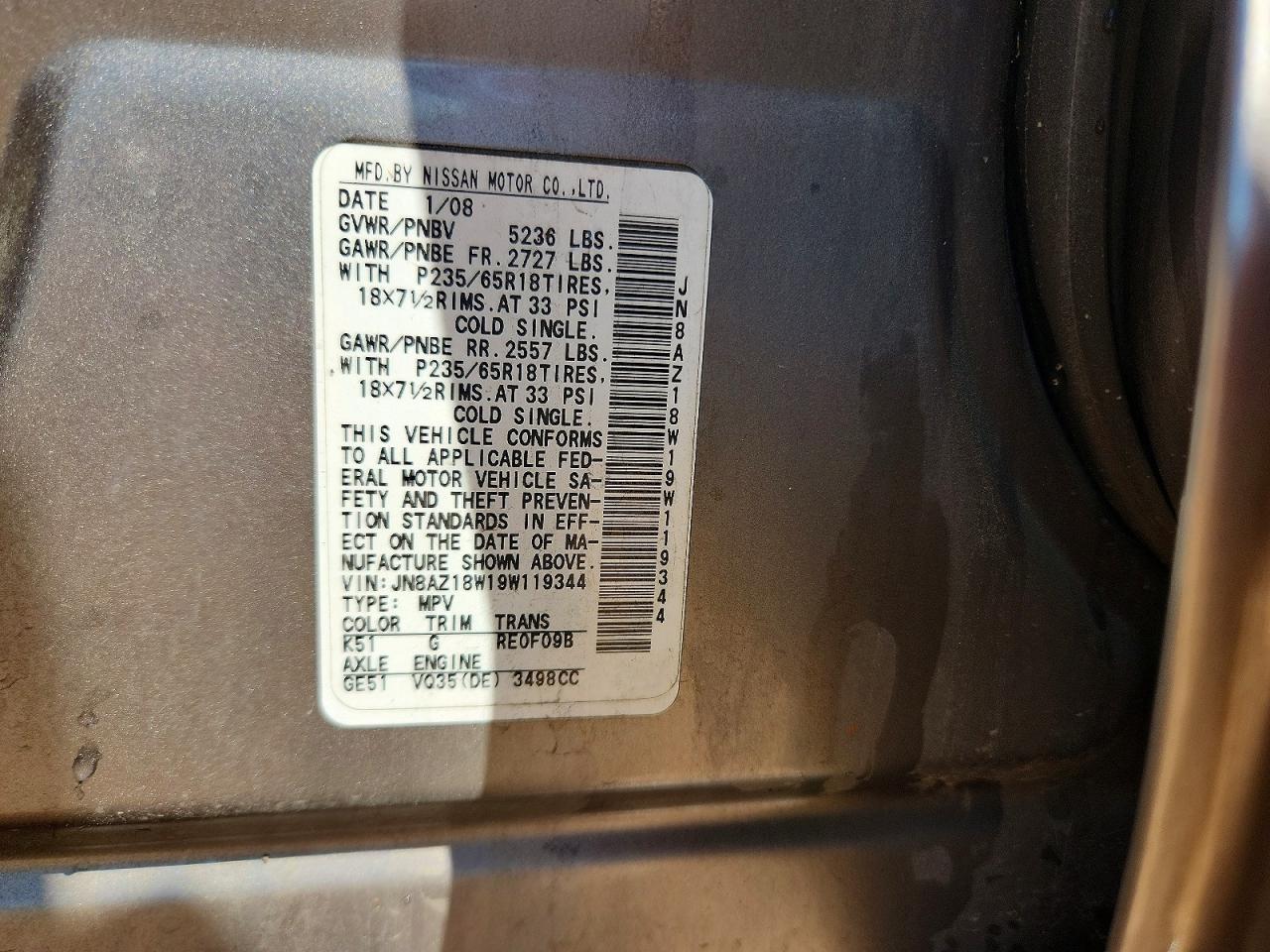 2009 NISSAN MURANO S photo 13