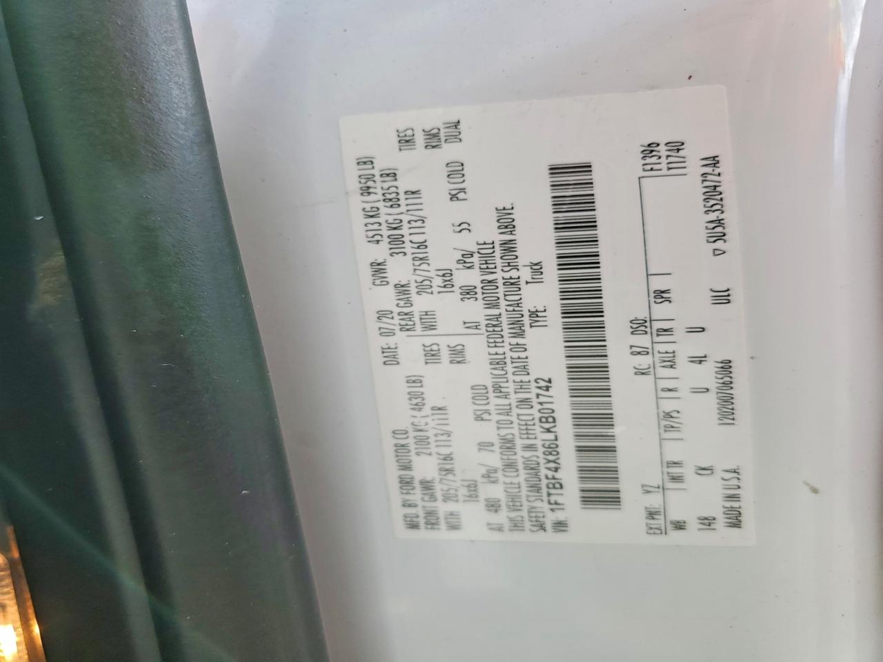 2020 FORD TRANSIT T-350 DELIVERY VAN photo 23
