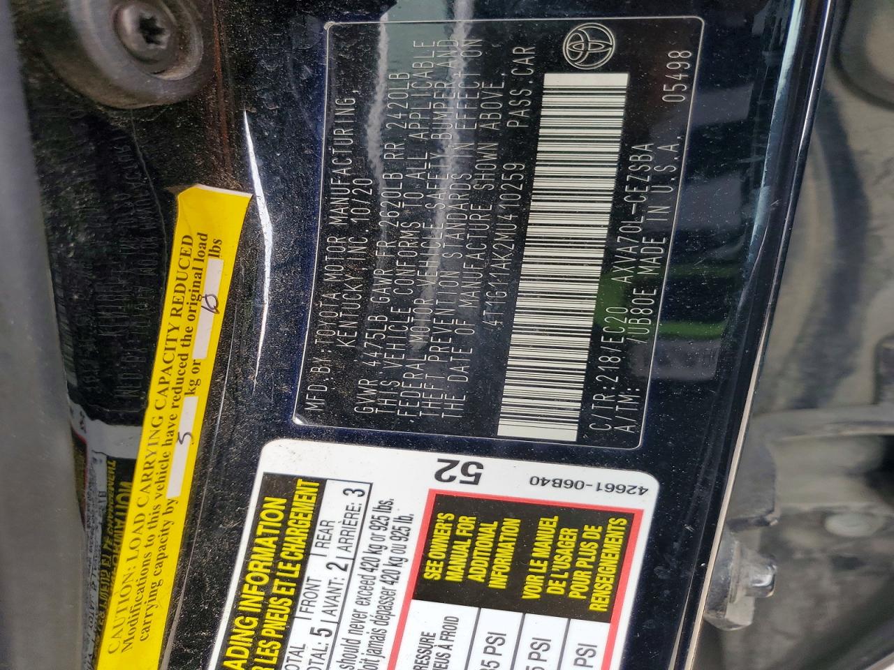2021 TOYOTA CAMRY SE NIGHTSHADE photo 34