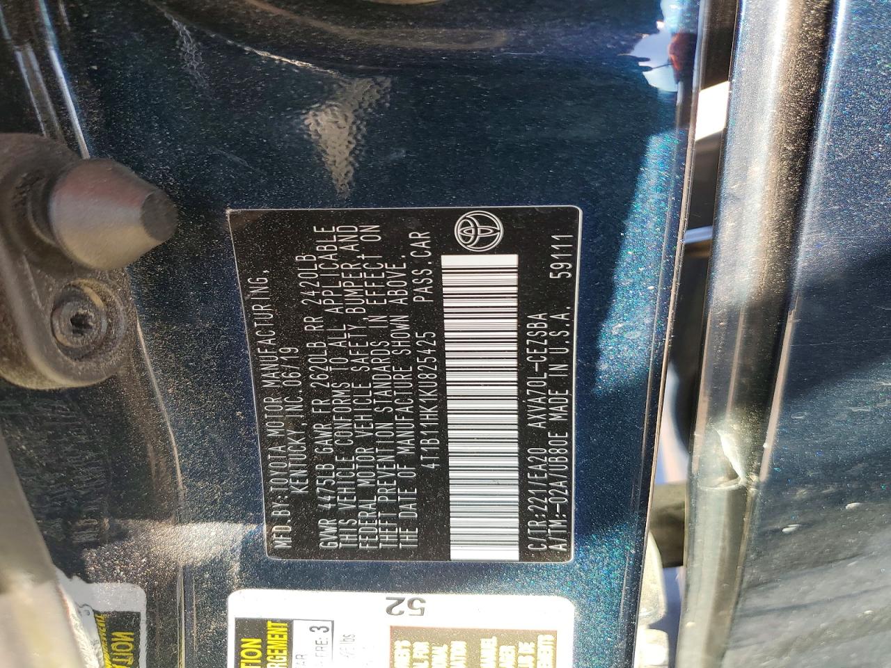 2019 TOYOTA CAMRY SE photo 23
