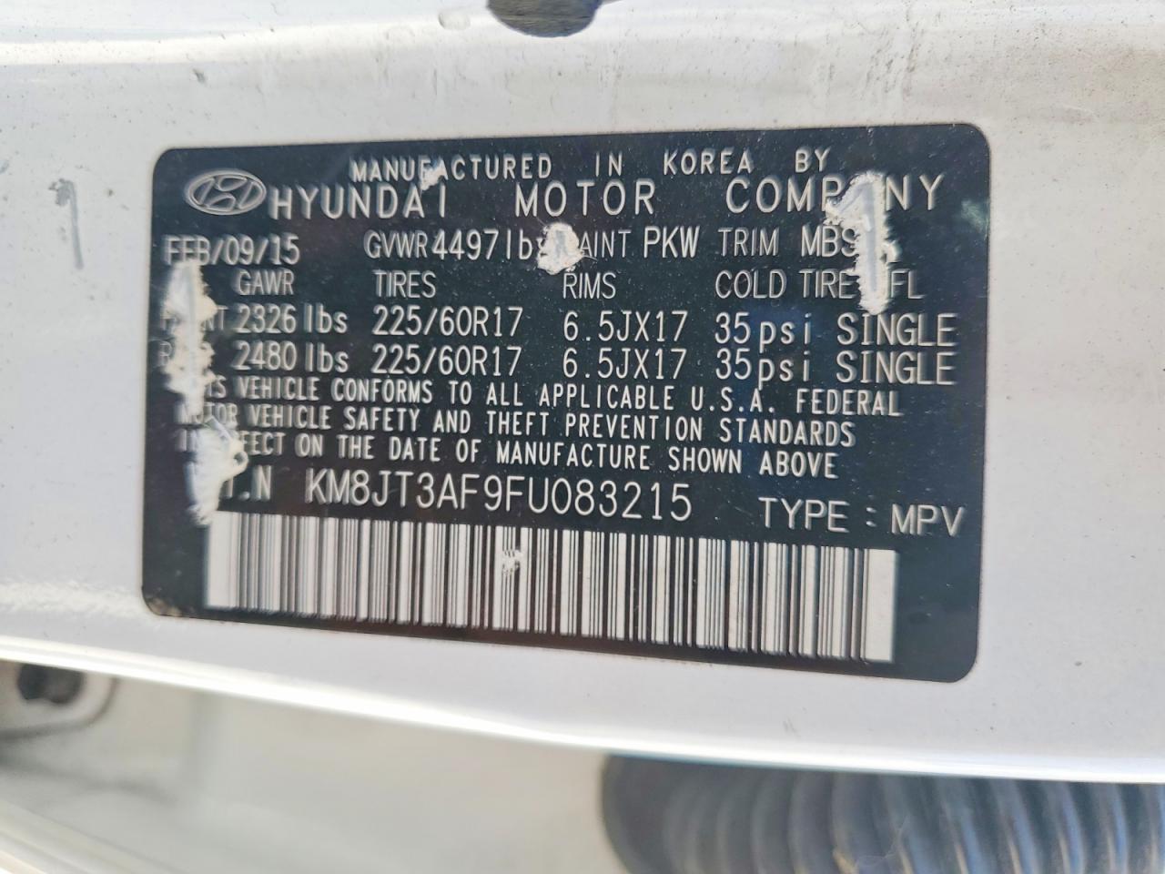 2015 HYUNDAI TUCSON GLS photo 13