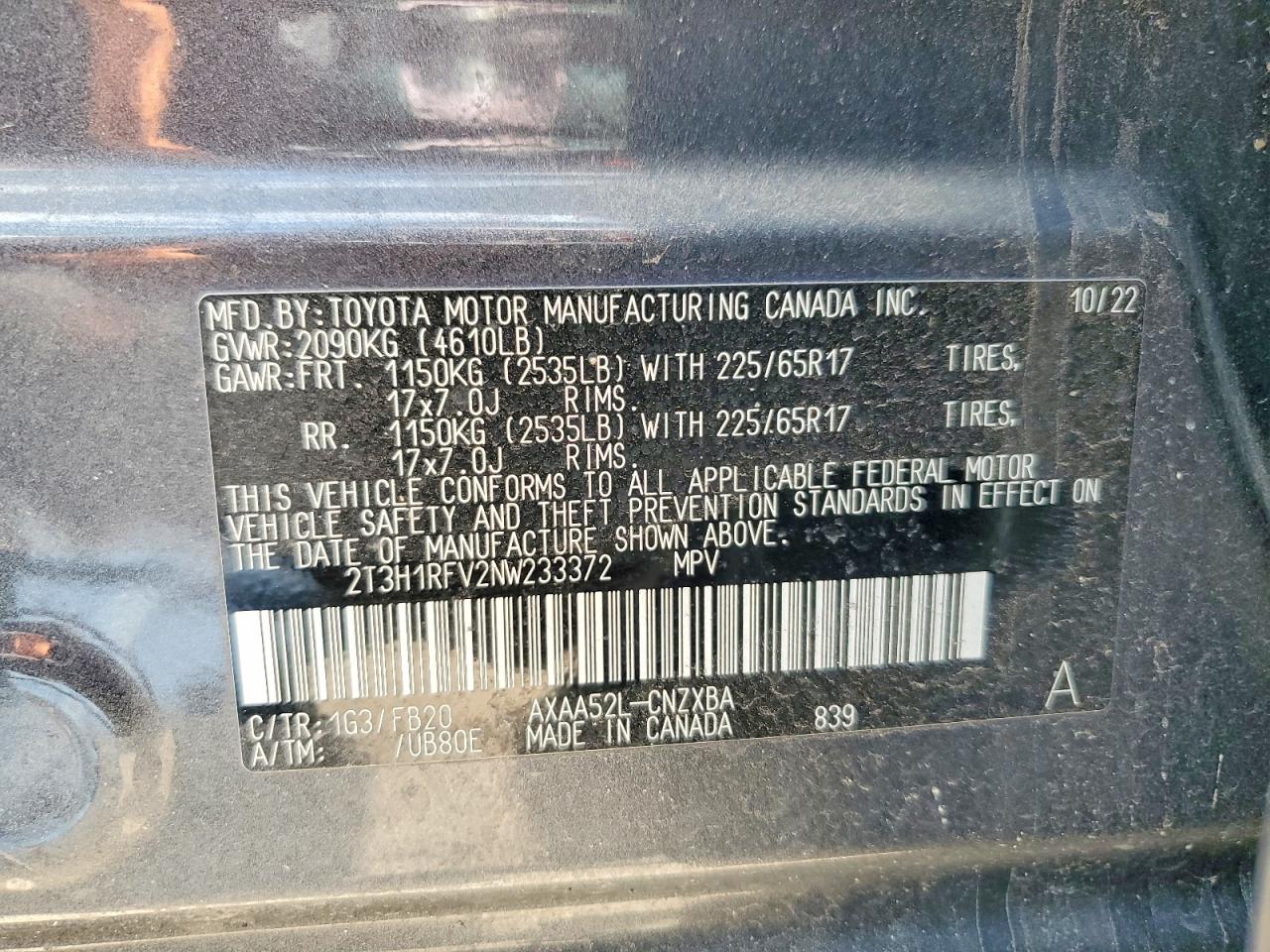 2022 TOYOTA RAV4 LE photo 13