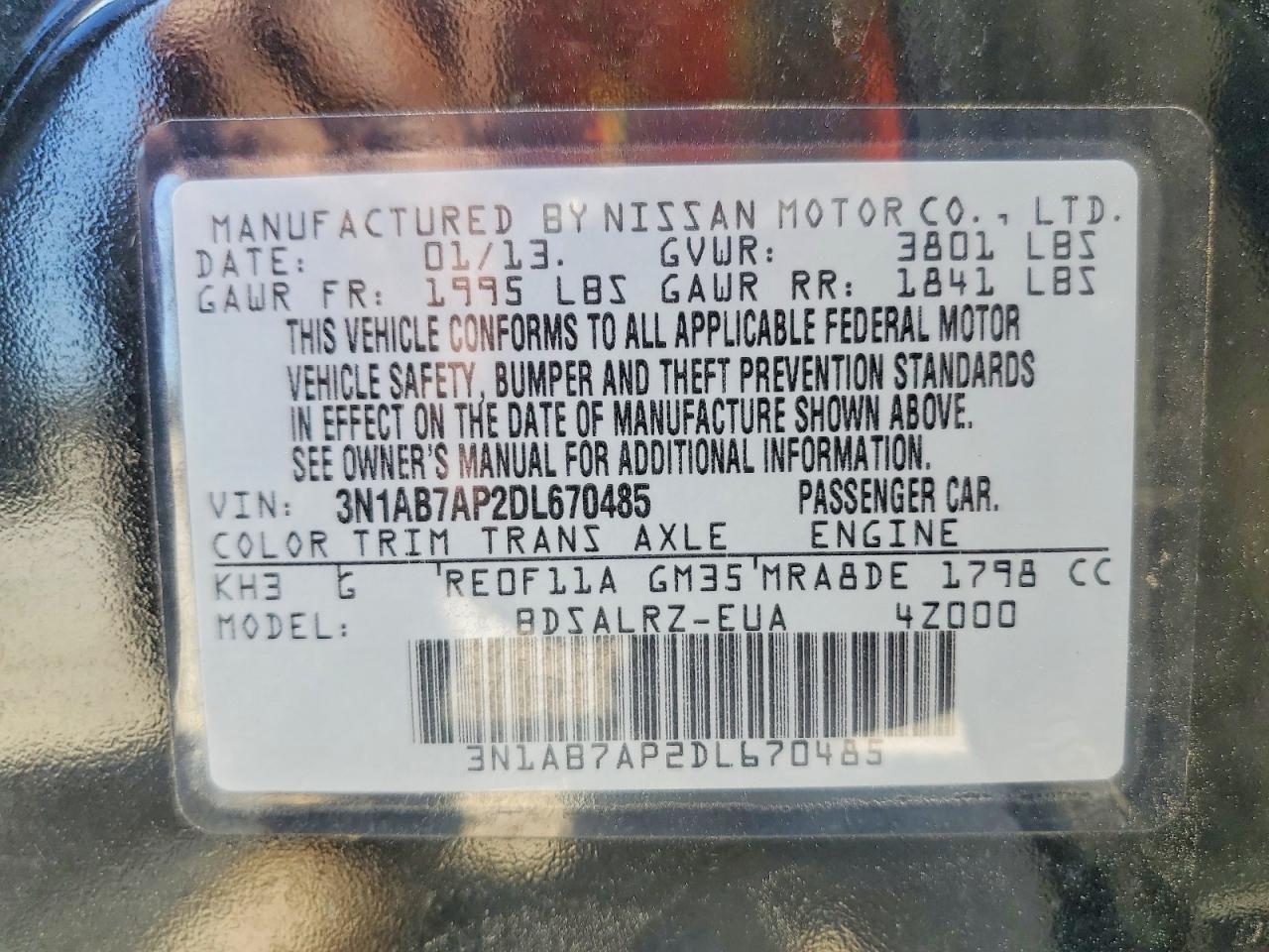 2013 NISSAN SENTRA S photo 25