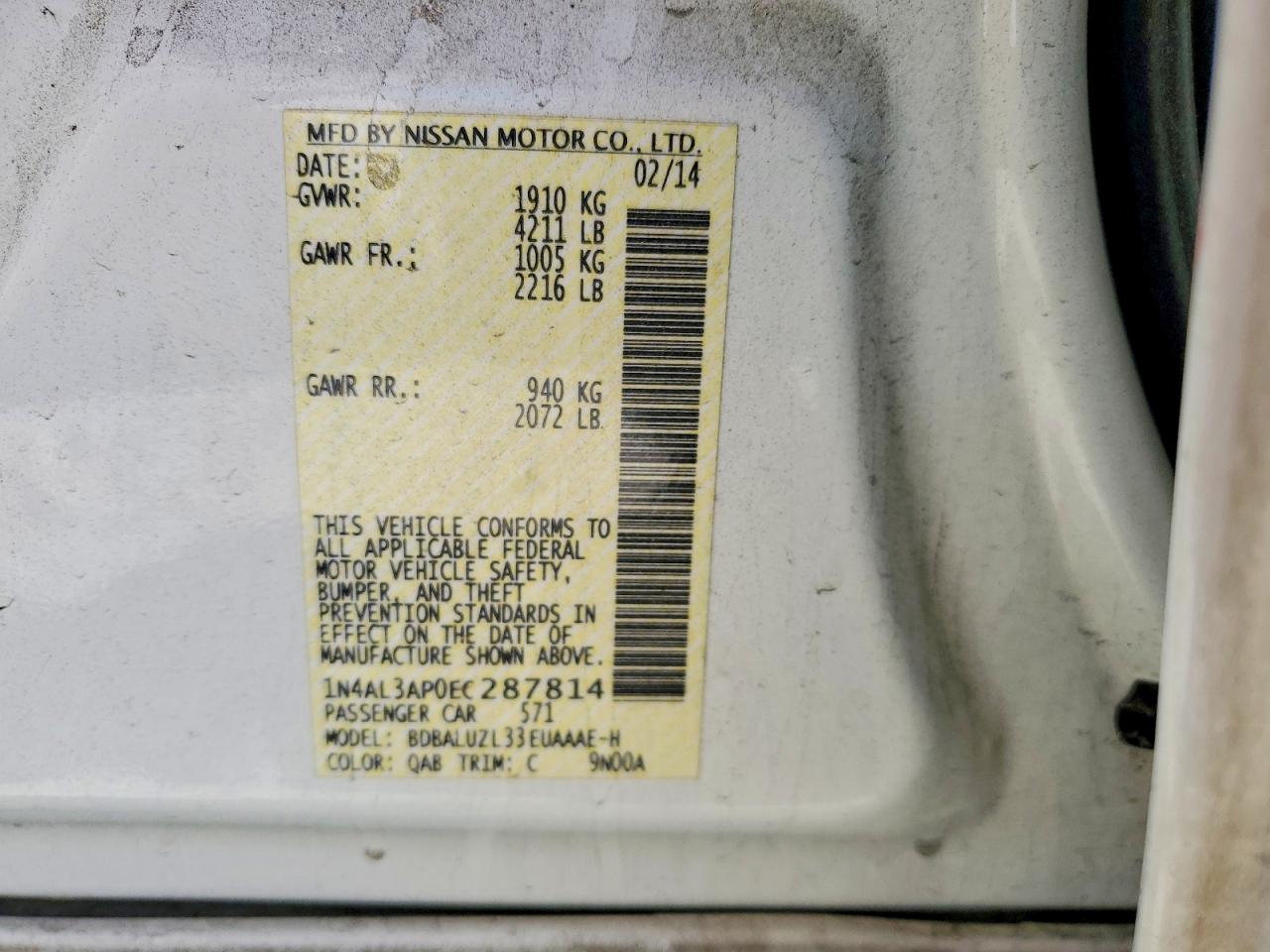 2014 NISSAN ALTIMA 2.5 SV photo 34