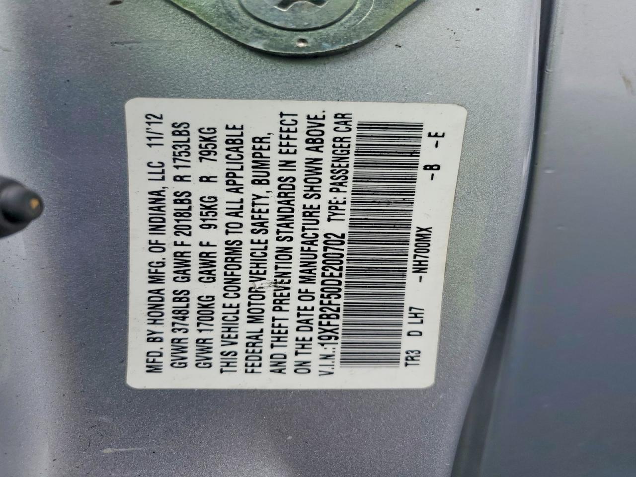 2013 HONDA CIVIC LX photo 23