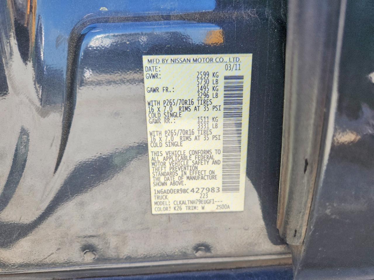 2011 NISSAN FRONTIER S photo 34