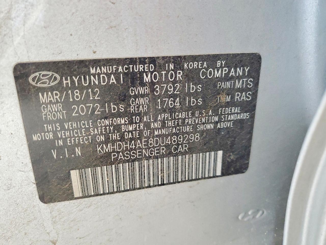2013 HYUNDAI ELANTRA GLS photo 23