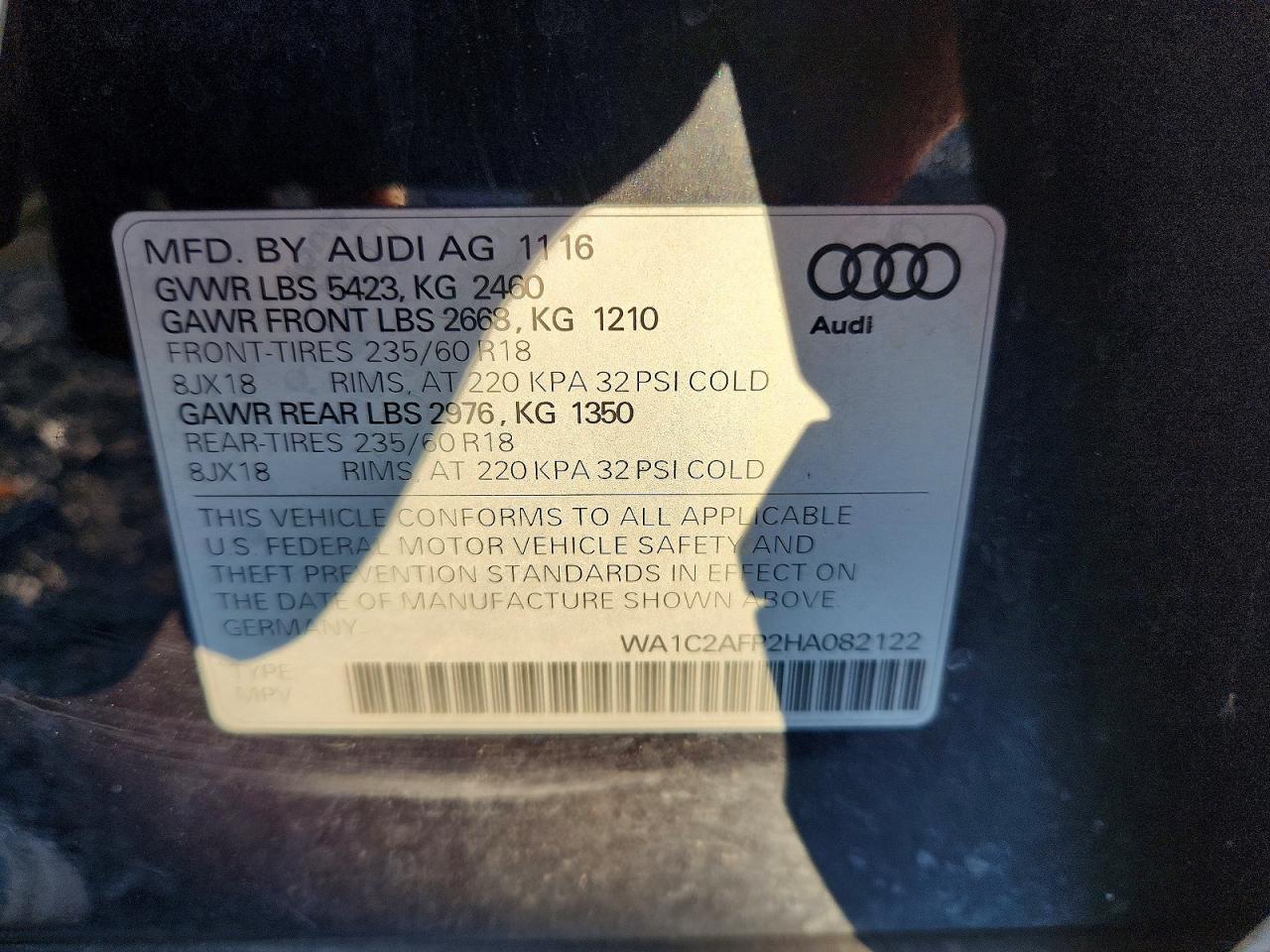 2017 AUDI Q5 PREMIUM photo 12