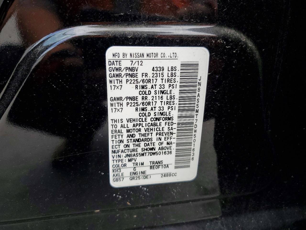 2013 NISSAN ROGUE S photo 13