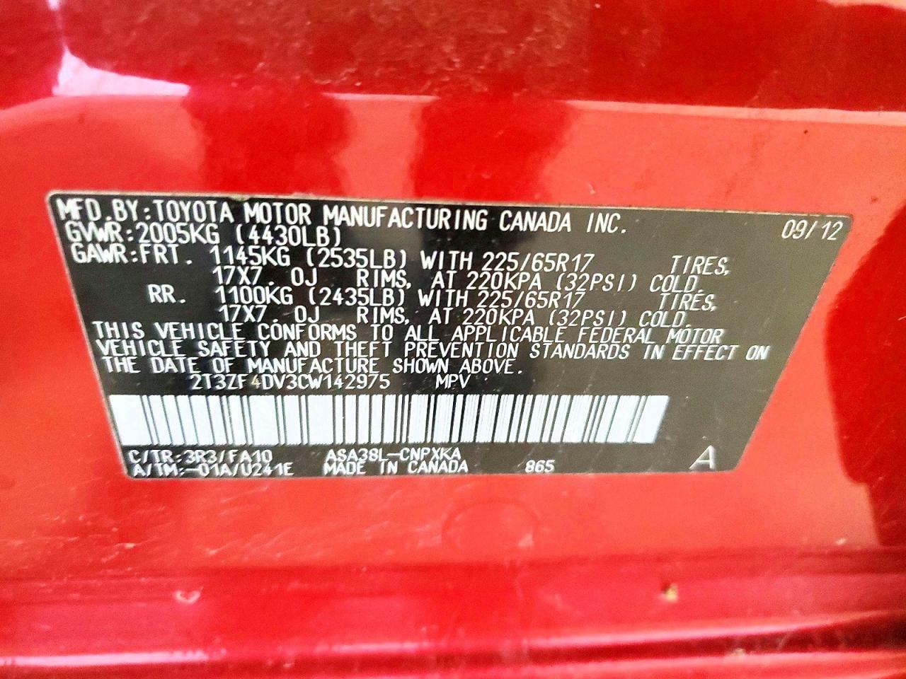 2012 TOYOTA RAV4 BASE photo 37
